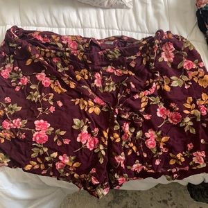 AE paper bag floral shorts